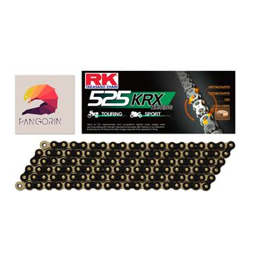 RK chain - Sên Street Triple R/RS - 525 KRX X-ring - Màu Vàng Đen (Black/Gold)